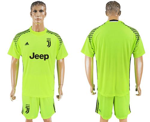 Juventus Blank Shiny Green Goalkeeper Soccer Club Jersey